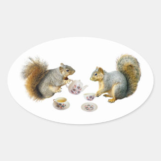 Squirrels Tea Party Sticker