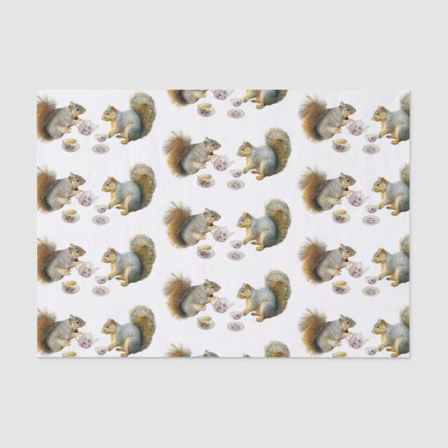 Squirrels Tea Party Tissue Paper (Front)