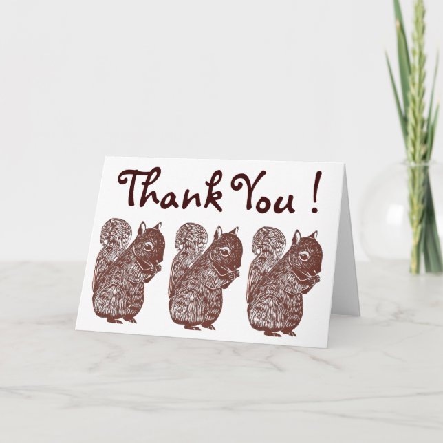 Squirrels Thank You Greeting Card (Front)
