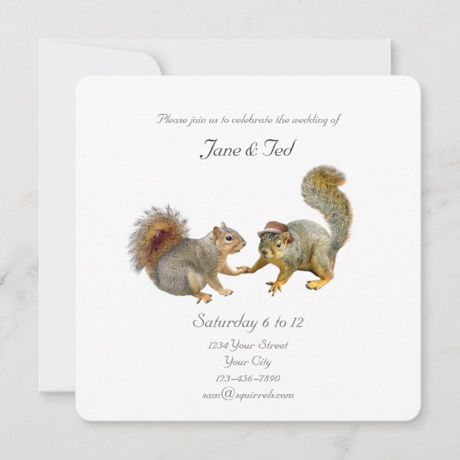 Squirrels Wedding Invitation (Front)