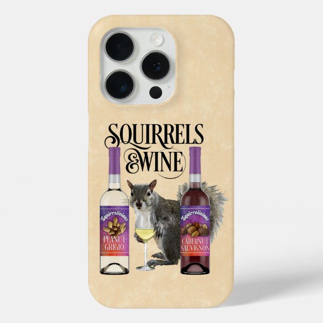 Squirrels & Wine - Funny Squirrel Lover and Wine D Case-Mate iPhone Case (Back)