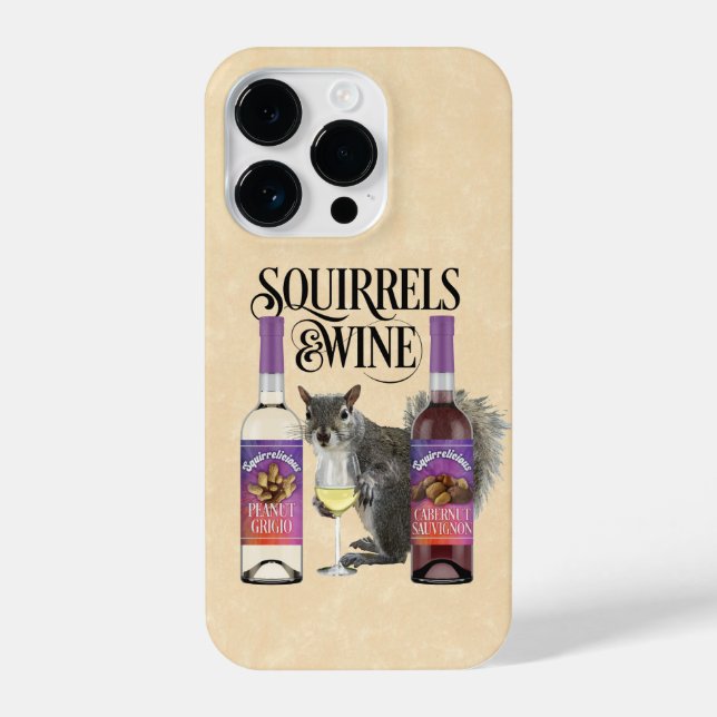 Squirrels & Wine - Funny Squirrel Lover and Wine D iPhone Case (Back)