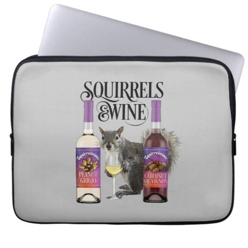 Squirrels  Wine _ Funny Squirrel Lover and Wine D Laptop Sleeve