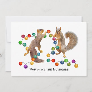Squirrels with Lights Party Invitation