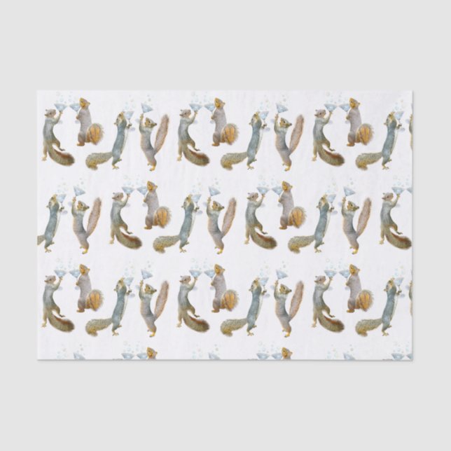 Squirrels with Martinis Tissue Paper (Front)