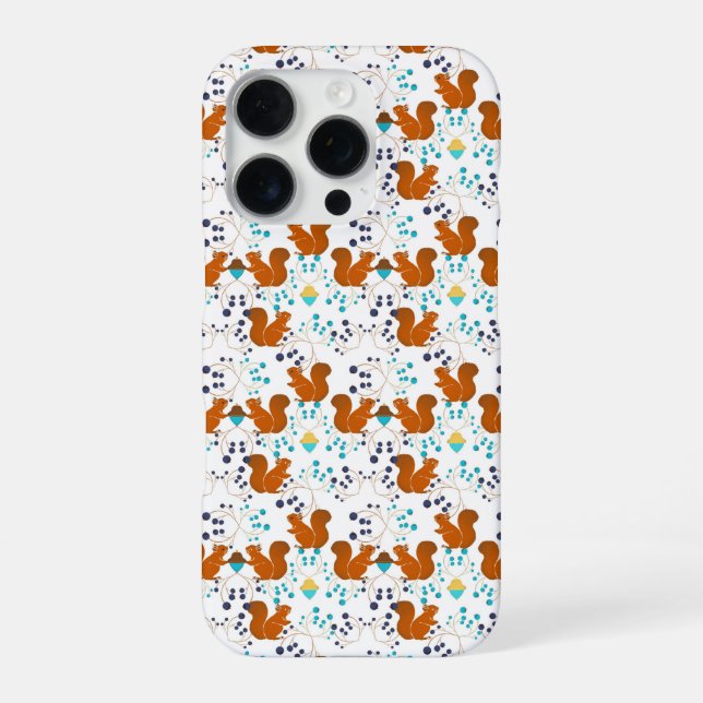 Squirrels with oak berries iphone case (Back)