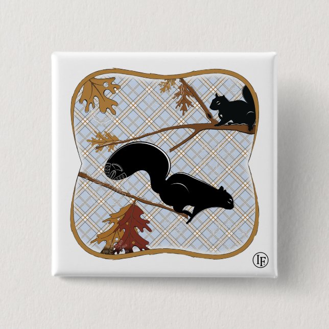 Squirrely Business Pinback Button (Front)