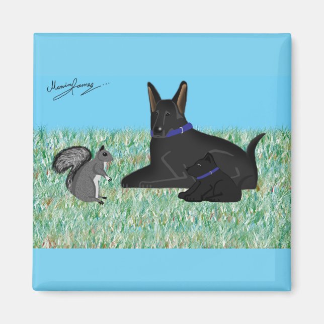 Squirrely Conversation. Magnet (Front)