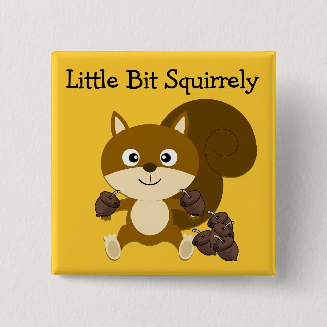 Squirrely Pinback Button (Front)