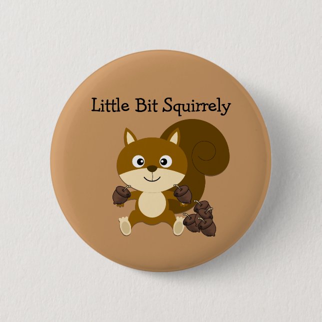 Squirrely Pinback Button (Front)