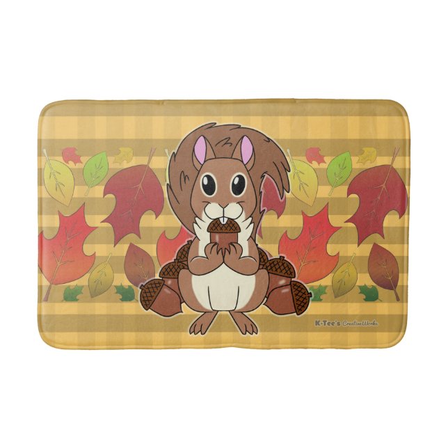 Squirrely Squirrel -  Bath Mat (Front)