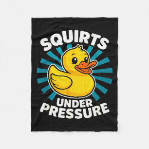 Squirts Under Pressure Funny Word Play Witty Adult Fleece Blanket