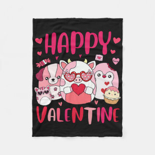 Squish Squad Happy Valentine Gifts Cute For Kids W Fleece Blanket