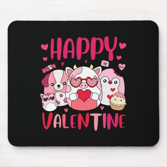 Squish Squad Happy Valentine Gifts Cute For Kids W Mouse Pad (Front)