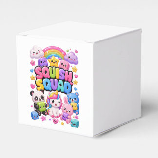 Squish Squad Sparkly Rainbow Panda Unicorn Cute Favor Boxes