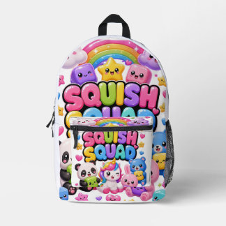 Squish Squad Sparkly Rainbow Panda Unicorn Cute Printed Backpack