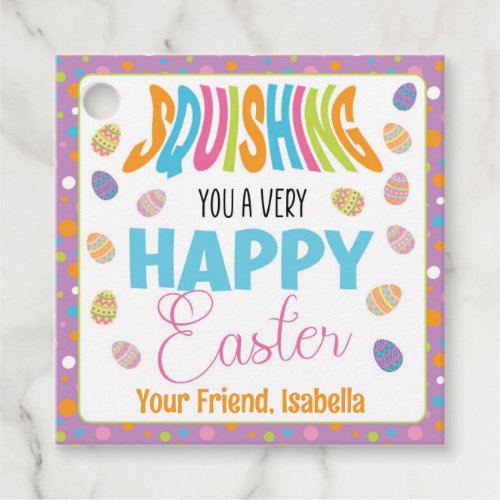 Squishing You a Happy Easter Favor Tags