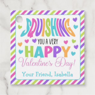 Squishing you a Happy Valentine's Day Favor Tags
