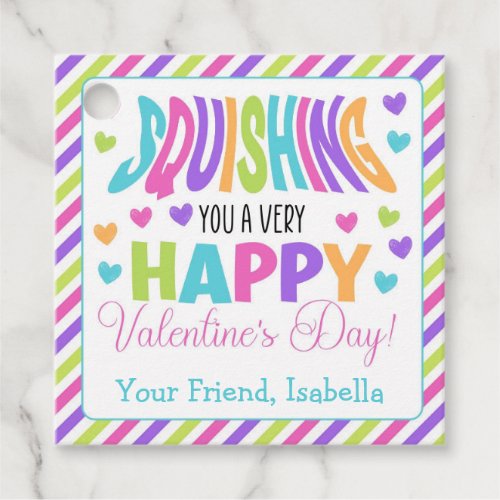 Squishing you a Happy Valentines Day Favor Tags