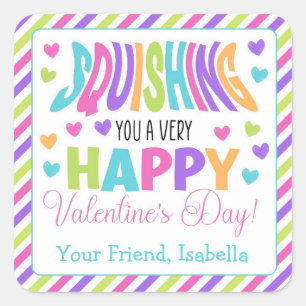 Squishing You a Happy Valentine's Day Square Sticker