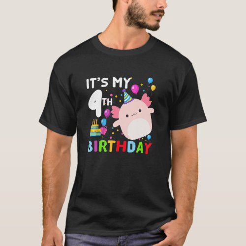 Squishmallow ItS My 4Th Birthday 4 Year Old Birth T_Shirt