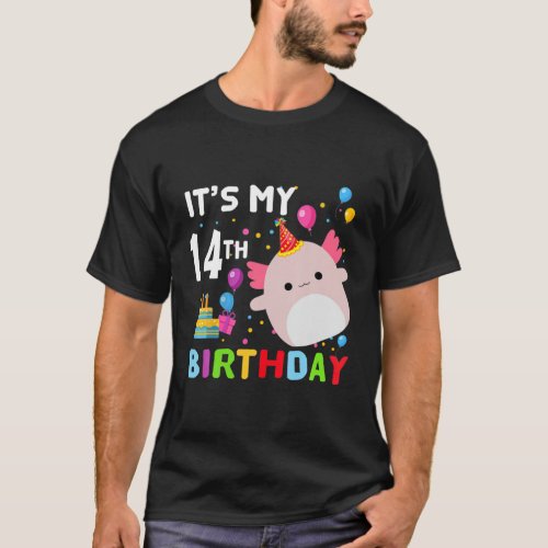 Squishmallow Kids Its My 14Th Birthday Happy 14 Y T_Shirt