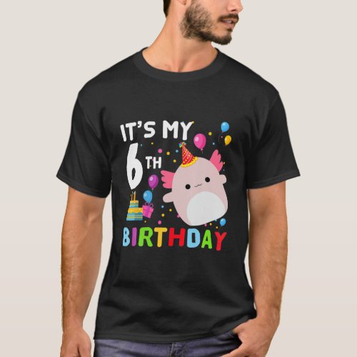 Squishmallow Kids Its My 6Th Birthday Happy 6 Yea T_Shirt