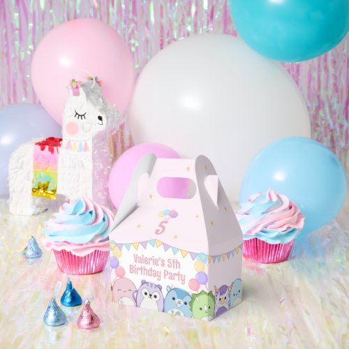 Squishmallows Birthday Party Pink Gable Favor Box