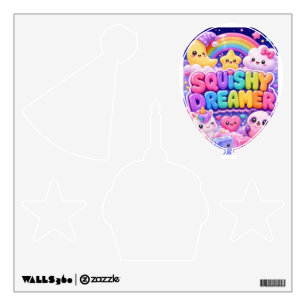 Squishy Dreamer Cute Kawaii Unicorn Panda Moon Wall Decal
