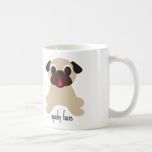 Squishy Face Curly Tails Fawn Pug Mug