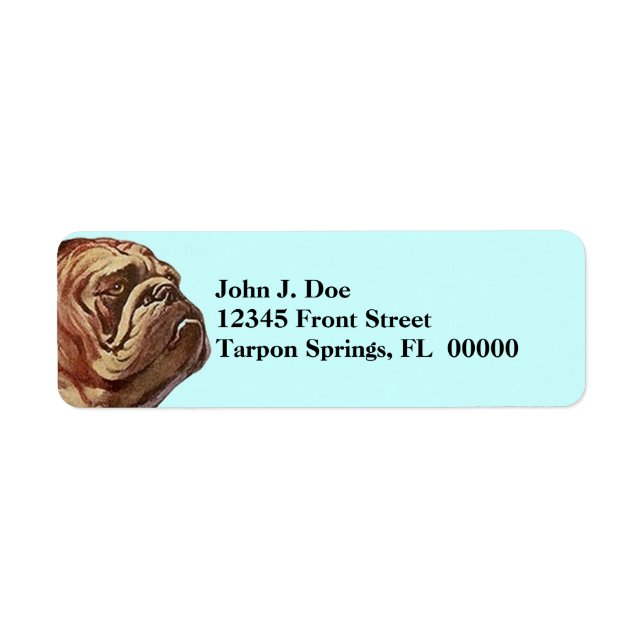 Squishy Face Dog Bulldog Bullie Fun Address Labels (Front)