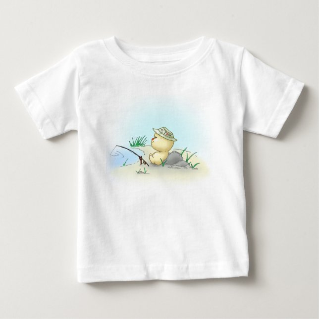 Squishy Littlekins Fishing Baby T-Shirt (Front)