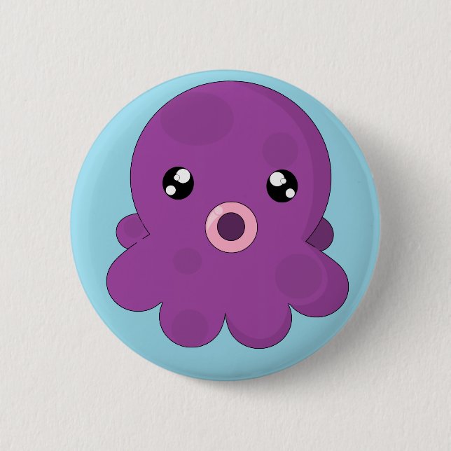 Squishy the Squid Pinback Button (Front)