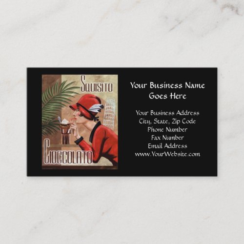 Squisito Cioccolato Italian Chocolate Woman in Red Business Cards
