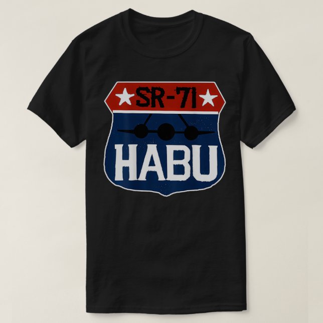 SR71 Blackbird Distressed HABU  T-Shirt (Design Front)