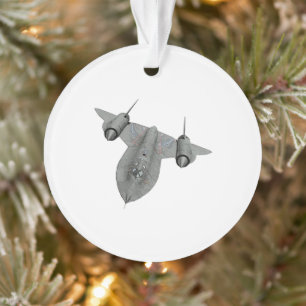 SR71 Blackbird Illustration Christmas Ornament