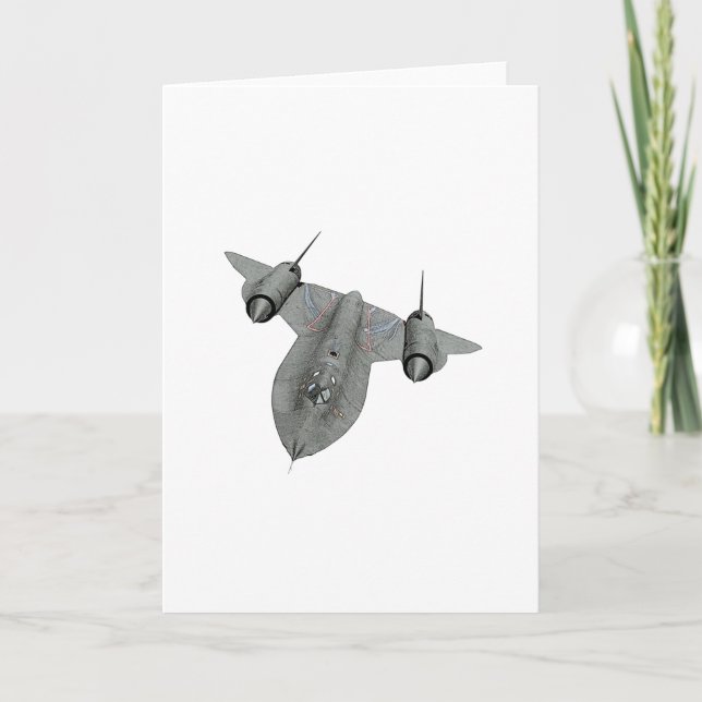 SR71 Blackbird Supersonic Spy Plane Drawing Card (Front)