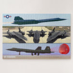 SR-71 BLACKBIRD (20x30 INCH) Jigsaw Puzzle<br><div class="desc">The SR-71 Blackbird is a long-range, high-altitude, Mach 3 strategic reconnaissance aircraft. During aerial reconnaissance missions, the SR-71 operated at high speeds and altitudes (85, 000 feet) to allow it to outrace threats. If a surface-to-air missile launch was detected, the standard evasive action was simply to accelerate and outfly the...</div>