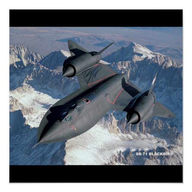 SR-71 BLACKBIRD AIRPLANE AVIATION Glossy Poster (Front)