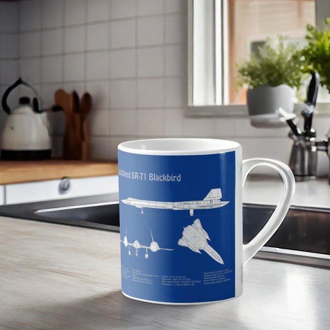 SR-71 Blackbird - Airplane Blueprint Plans ABD Coffee Mug (Creator Uploaded)