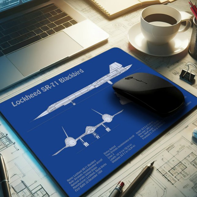 SR-71 Blackbird - Airplane Blueprint Plans ABD Mouse Pad (Creator Uploaded)