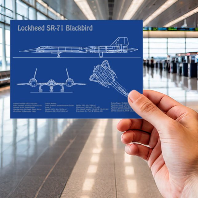 SR-71 Blackbird - Airplane Blueprint Plans AD Postcard (Creator Uploaded)