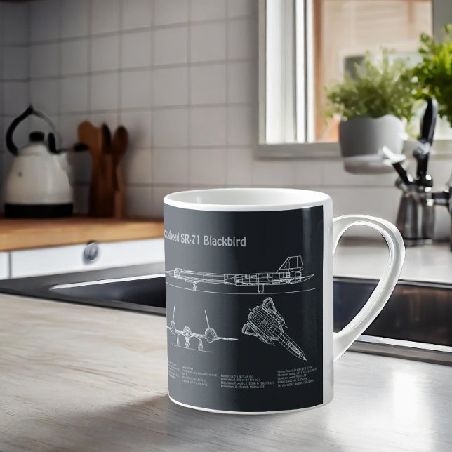 SR-71 Blackbird - Airplane Blueprint Plans PD Coffee Mug (Creator Uploaded)