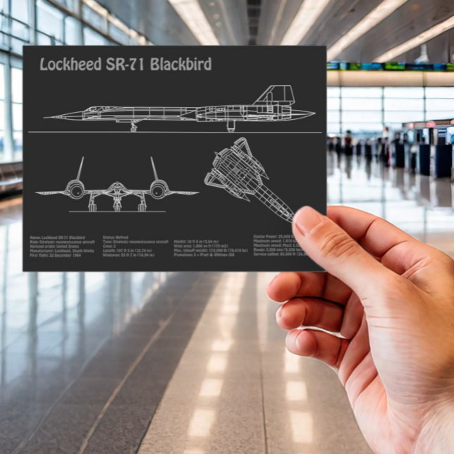 SR-71 Blackbird - Airplane Blueprint Plans PD Postcard (Creator Uploaded)