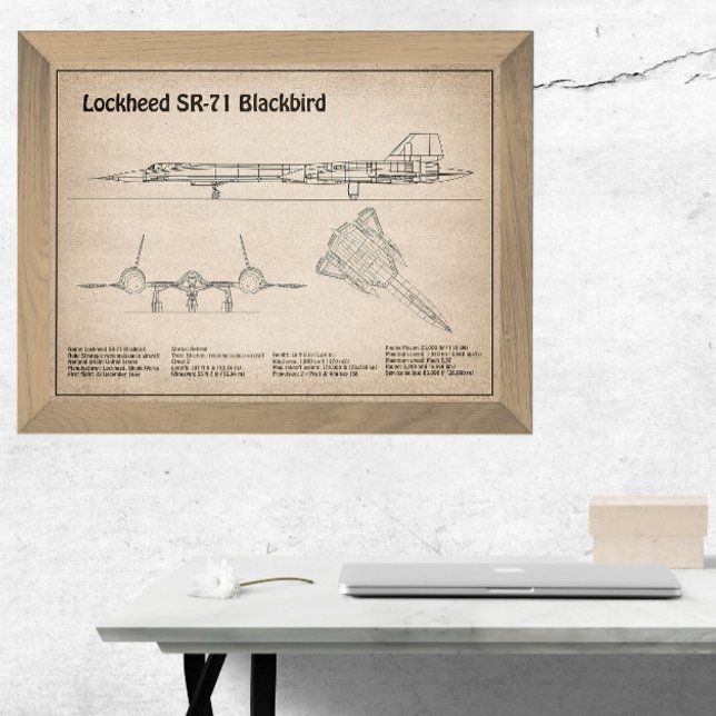 SR-71 Blackbird - Airplane Blueprint Plans SD Photo Print (Creator Uploaded)