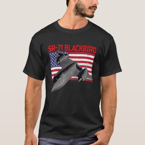 Sr 71 Blackbird In Action And Patriotic American F T_Shirt