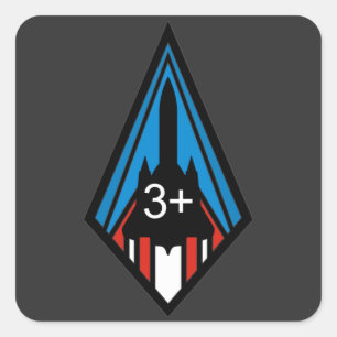 SR-71 Blackbird Mach 3 Commemorative Insignia Square Sticker