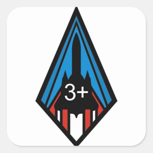 SR_71 Blackbird Mach 3 Commemorative Insignia Square Sticker