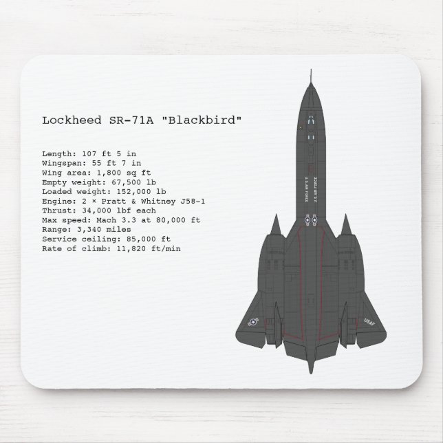 SR-71 Blackbird mousepad (Front)