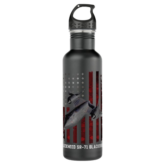 SR-71 Blackbird plane  Stainless Steel Water Bottle (Front)